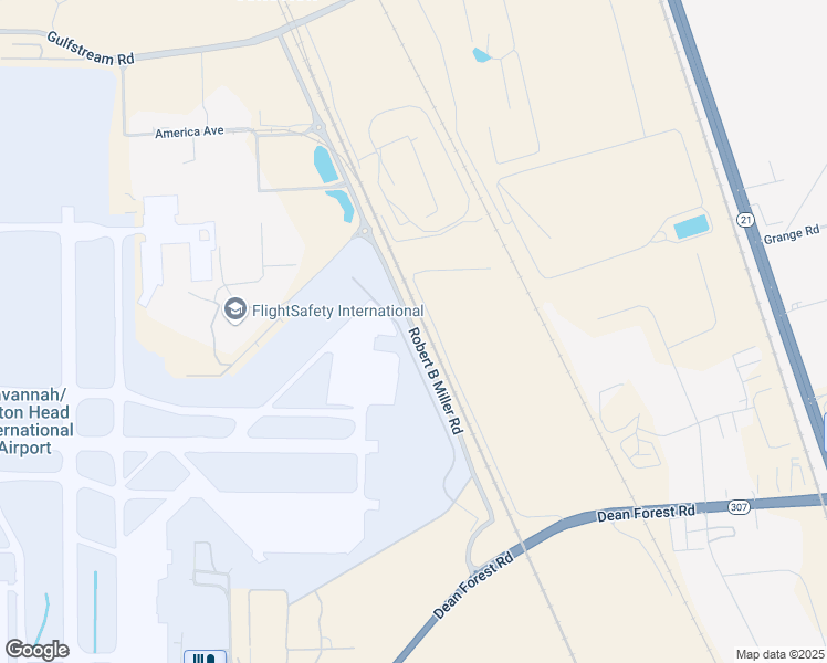 map of restaurants, bars, coffee shops, grocery stores, and more near Robert B Miller Junior in Savannah