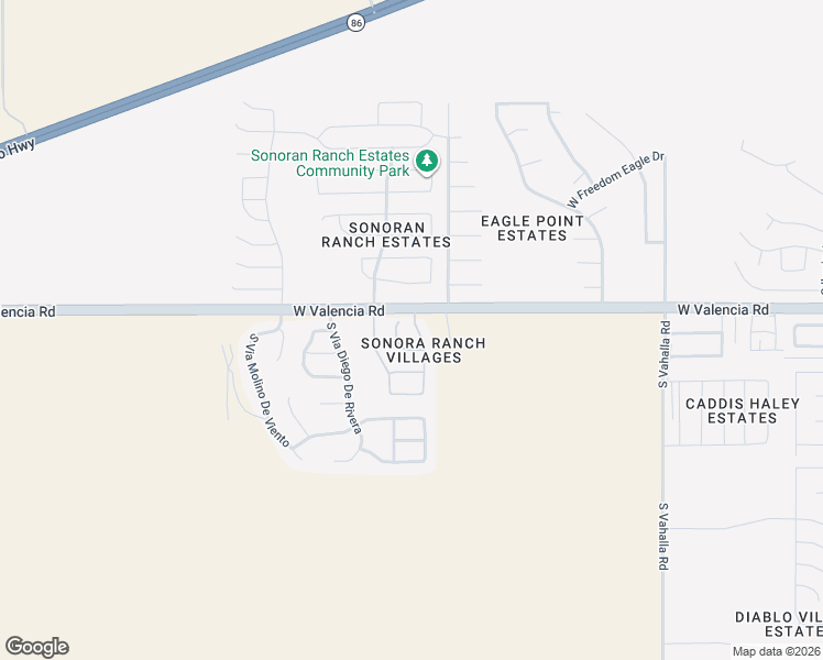 map of restaurants, bars, coffee shops, grocery stores, and more near 8251 West Valencia Road in Tucson