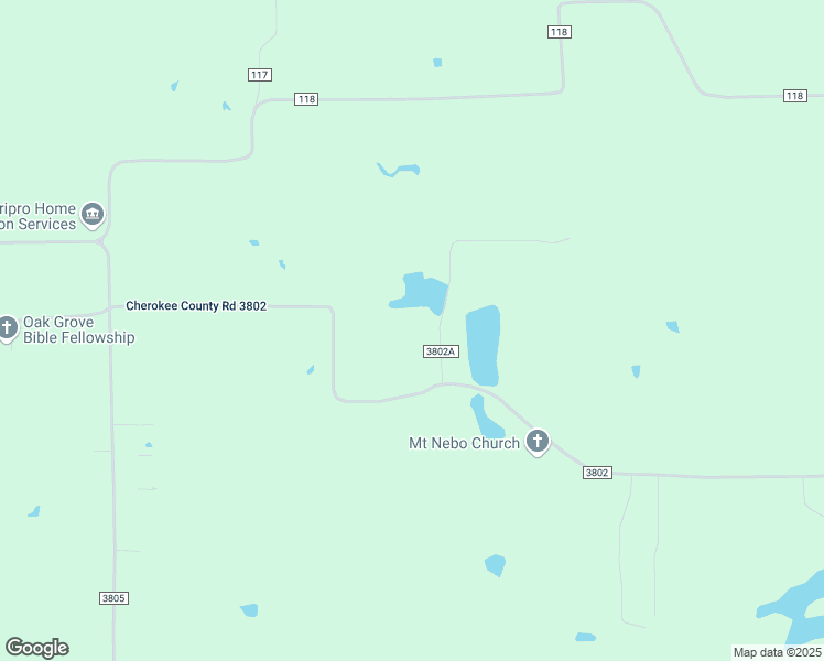 map of restaurants, bars, coffee shops, grocery stores, and more near 223 County Road 3802A in Bullard