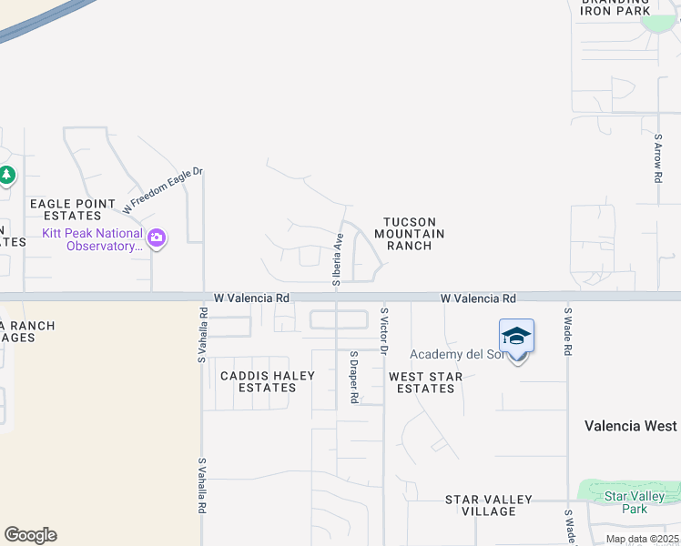 map of restaurants, bars, coffee shops, grocery stores, and more near 6449 South Iberia Avenue in Tucson