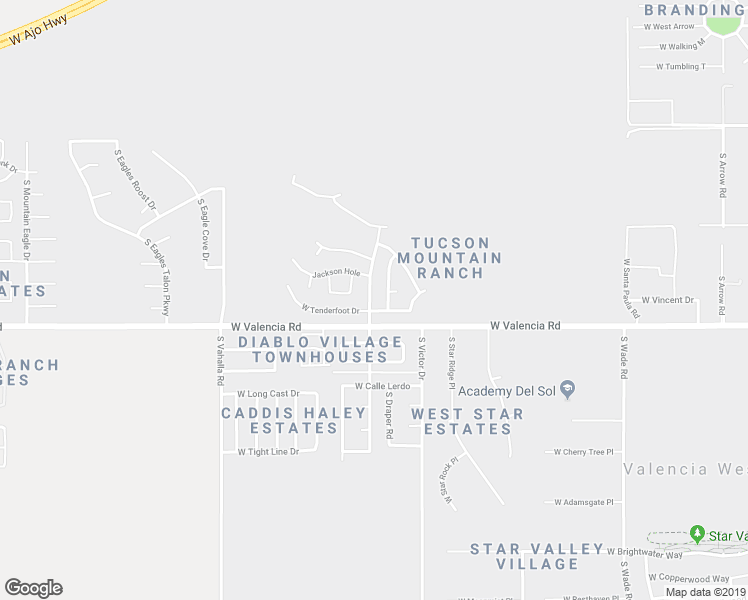 map of restaurants, bars, coffee shops, grocery stores, and more near 6432 Buckaroo Loop in Tucson