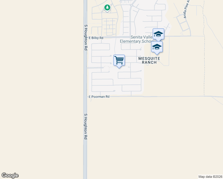 map of restaurants, bars, coffee shops, grocery stores, and more near 10477 East Rose Hill Street in Tucson