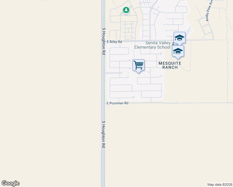 map of restaurants, bars, coffee shops, grocery stores, and more near 10397 East Rose Hill Street in Tucson