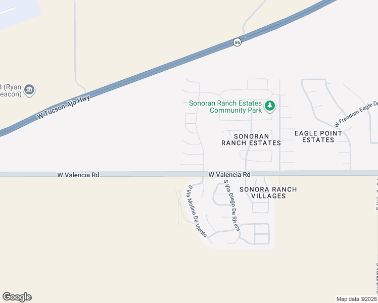 map of restaurants, bars, coffee shops, grocery stores, and more near 8583 West Pelican Place in Tucson
