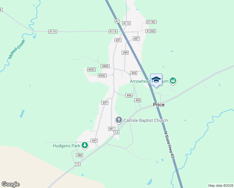 map of restaurants, bars, coffee shops, grocery stores, and more near 3949 County Road 491 in Henderson