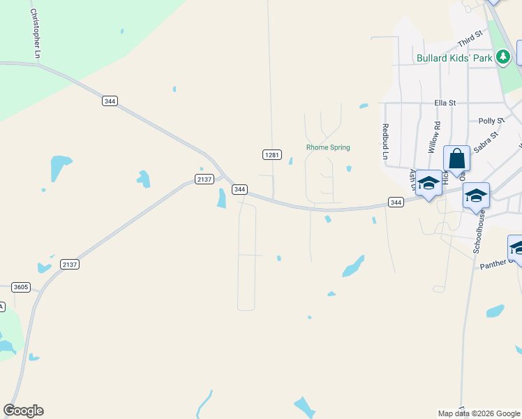map of restaurants, bars, coffee shops, grocery stores, and more near 1552 Nate Circle in Bullard