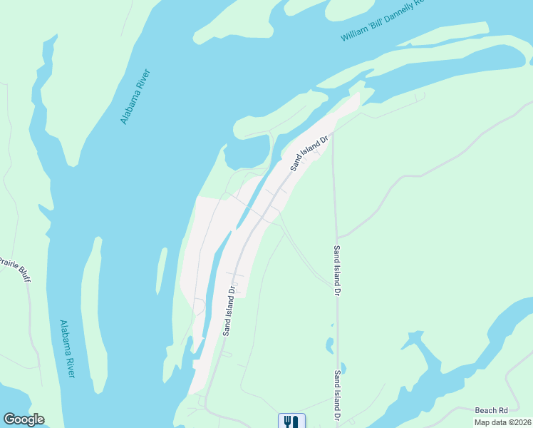 map of restaurants, bars, coffee shops, grocery stores, and more near 1000 Sand Island Drive in Camden