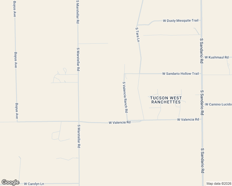 map of restaurants, bars, coffee shops, grocery stores, and more near 6306 South Valencia Ranch Road in Tucson