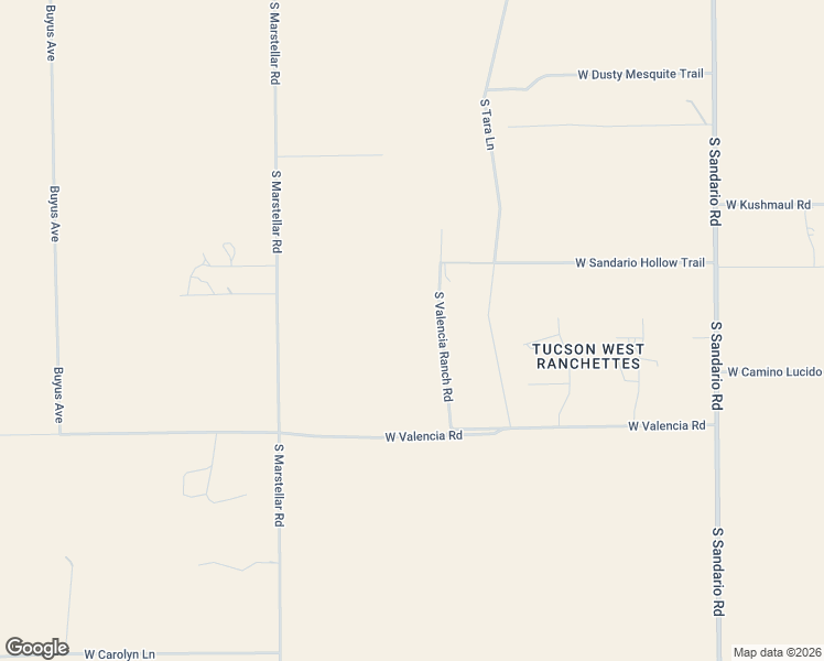 map of restaurants, bars, coffee shops, grocery stores, and more near 6306 South Valencia Ranch Road in Tucson