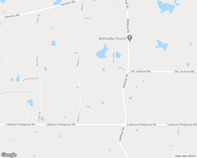map of restaurants, bars, coffee shops, grocery stores, and more near 1376 Olivia Lane in Terry