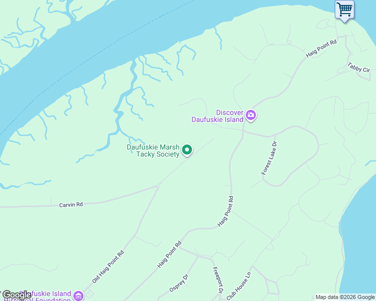 map of restaurants, bars, coffee shops, grocery stores, and more near 305 Old Haig Point Rd in Beaufort