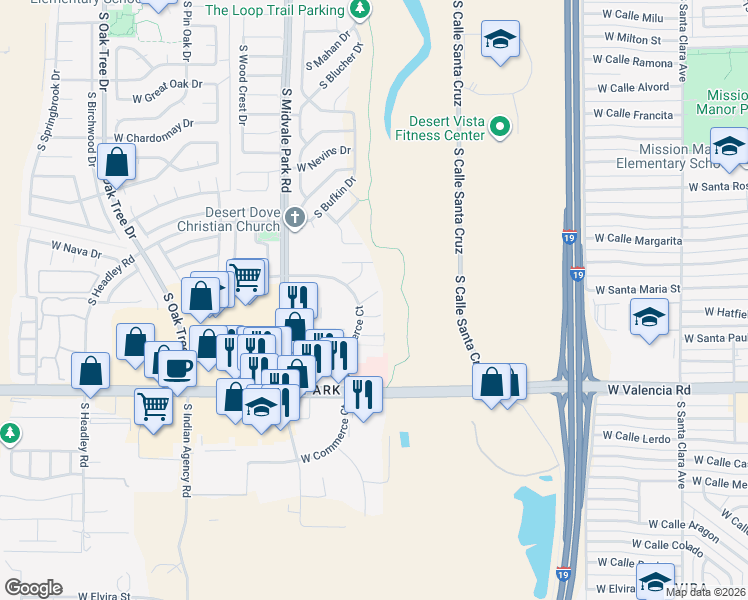 map of restaurants, bars, coffee shops, grocery stores, and more near 1432 West Cather Place in Tucson