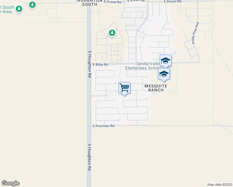 map of restaurants, bars, coffee shops, grocery stores, and more near 10482 East Marquette Street in Tucson