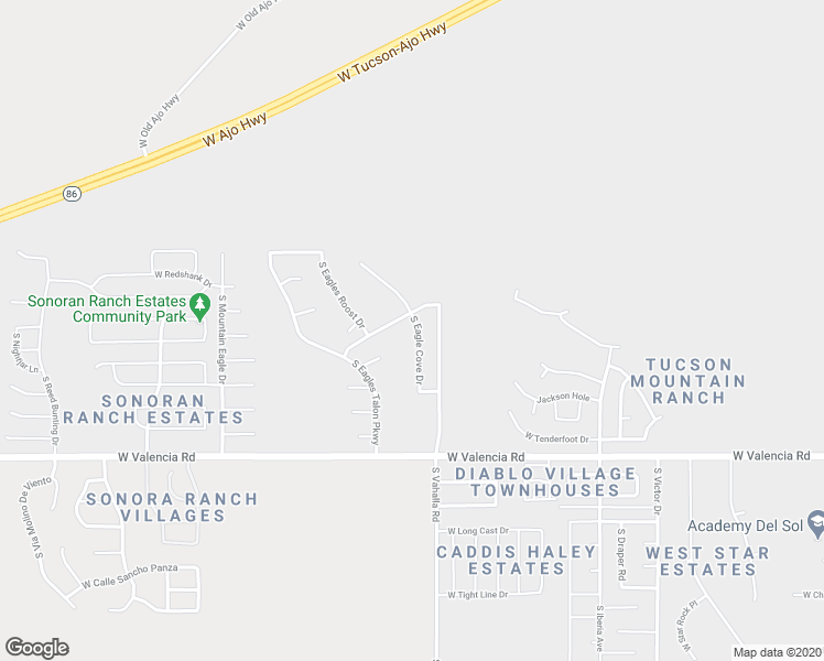 map of restaurants, bars, coffee shops, grocery stores, and more near 6270 South Eagle Cove Drive in Tucson