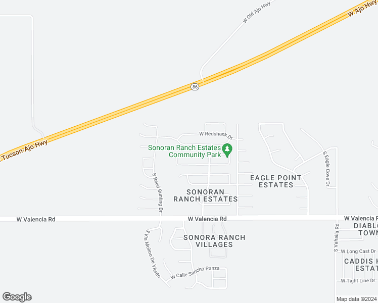 map of restaurants, bars, coffee shops, grocery stores, and more near 8400 West Green Kingfisher Lane in Tucson