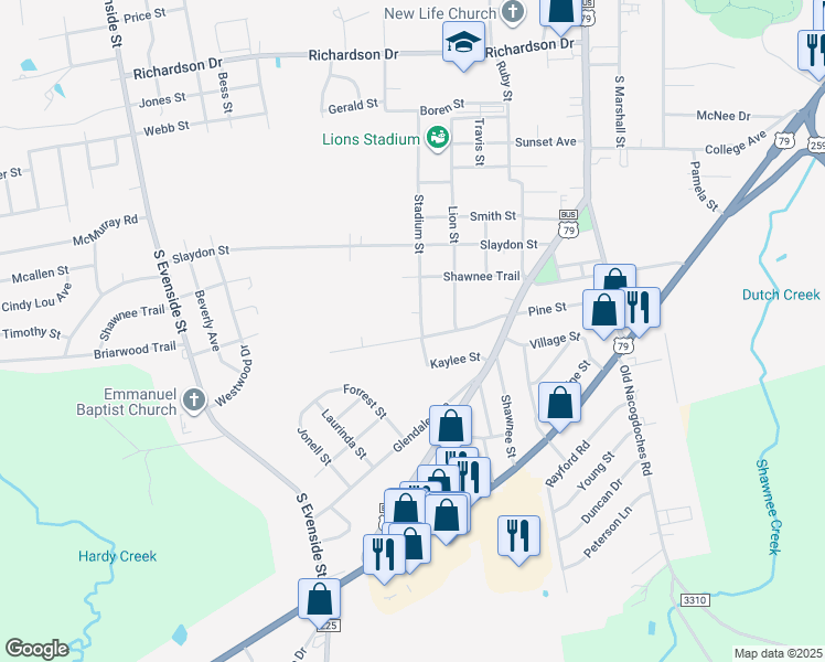 map of restaurants, bars, coffee shops, grocery stores, and more near 1400 Stadium Street in Henderson