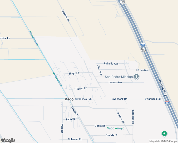 map of restaurants, bars, coffee shops, grocery stores, and more near 16 Thorn Way in Mesquite