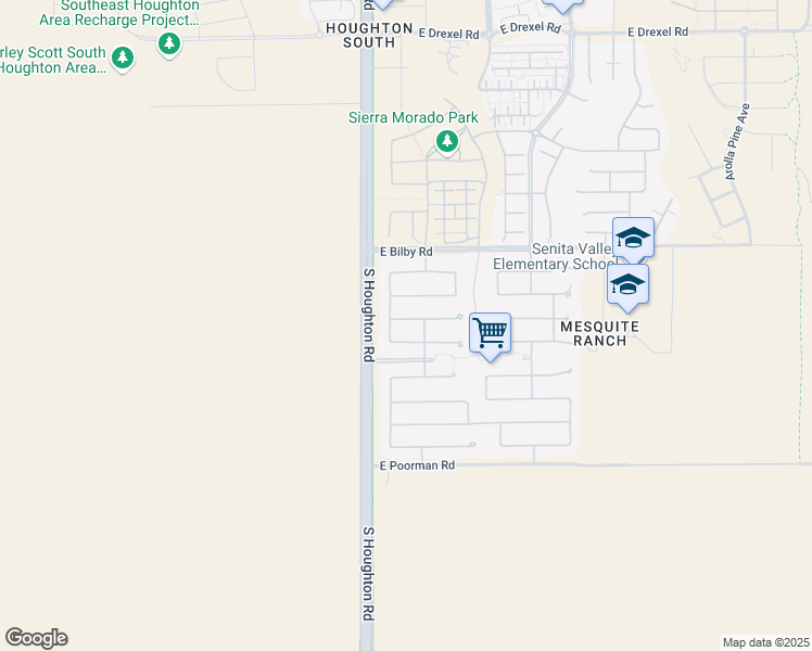 map of restaurants, bars, coffee shops, grocery stores, and more near 10370 East Haymarket Street in Tucson