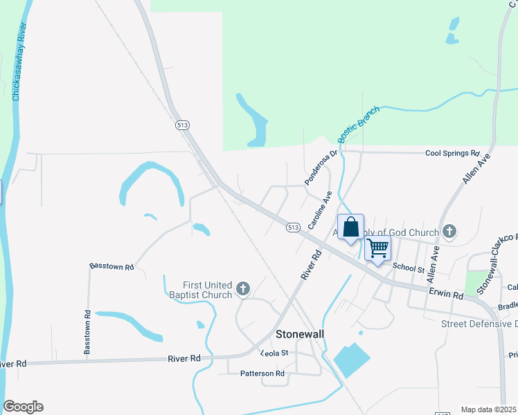 map of restaurants, bars, coffee shops, grocery stores, and more near 122 Alice Avenue in Stonewall