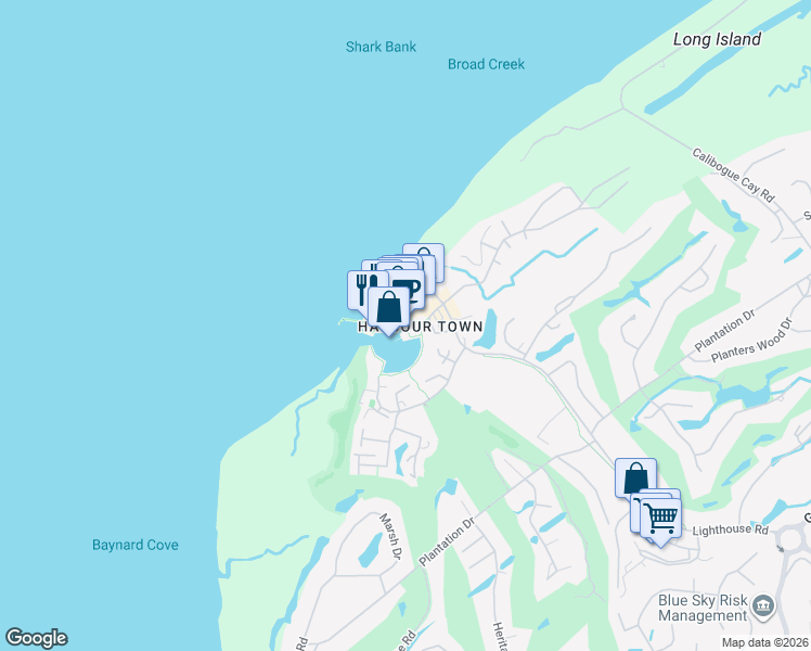 map of restaurants, bars, coffee shops, grocery stores, and more near 149 Lighthouse Road in Hilton Head Island