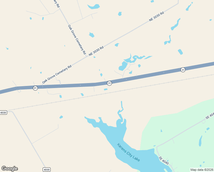 map of restaurants, bars, coffee shops, grocery stores, and more near 16352 Texas 31 in Kerens