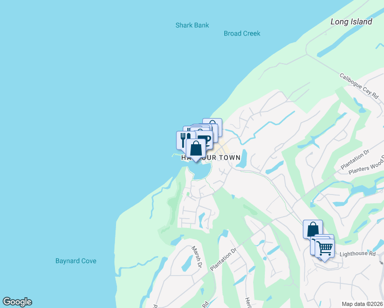 map of restaurants, bars, coffee shops, grocery stores, and more near 149 Lighthouse Road in Hilton Head Island
