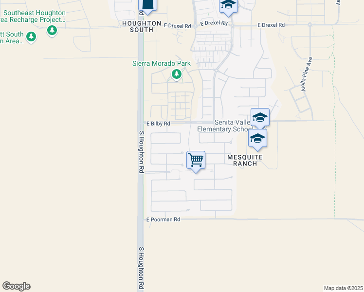 map of restaurants, bars, coffee shops, grocery stores, and more near 10462 East Malta Street in Tucson