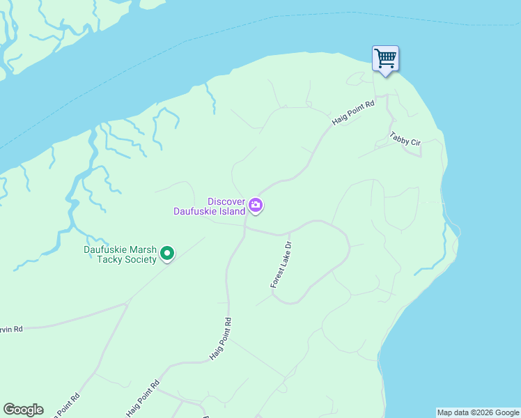 map of restaurants, bars, coffee shops, grocery stores, and more near 1090 Haig Point Road in Daufuskie Island