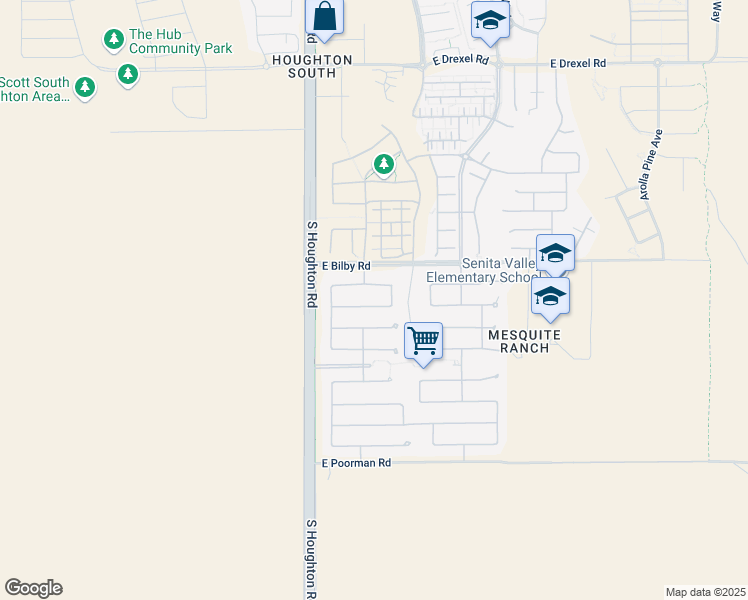 map of restaurants, bars, coffee shops, grocery stores, and more near 10396 East Malta Street in Tucson