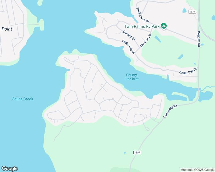 map of restaurants, bars, coffee shops, grocery stores, and more near 16093 Treasure Cove in Bullard