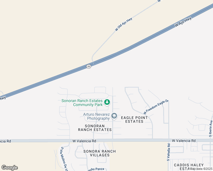 map of restaurants, bars, coffee shops, grocery stores, and more near 8240 West Anser Loop in Tucson