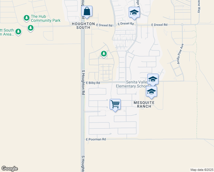 map of restaurants, bars, coffee shops, grocery stores, and more near 10481 E Bridgeport St in Tucson