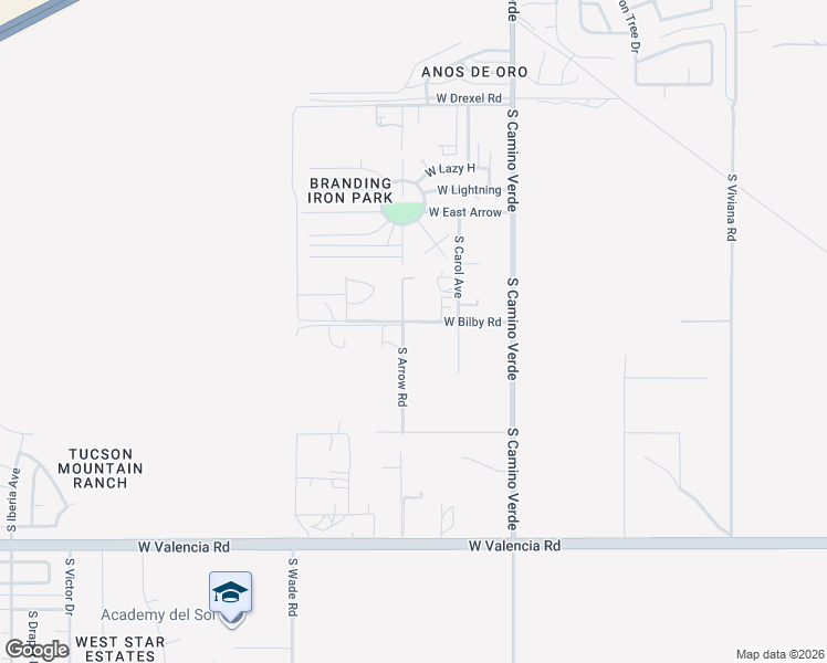 map of restaurants, bars, coffee shops, grocery stores, and more near 6761 West Bilby Road in Tucson