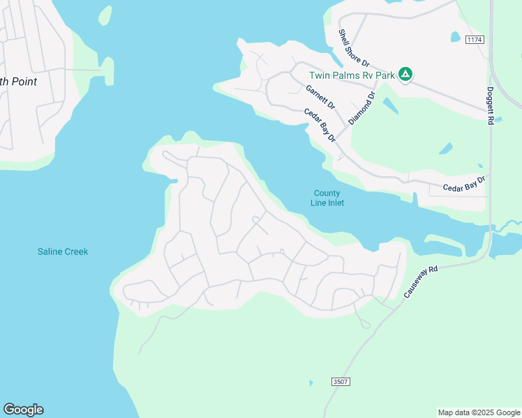 map of restaurants, bars, coffee shops, grocery stores, and more near 16093 Treasure Cove in Bullard