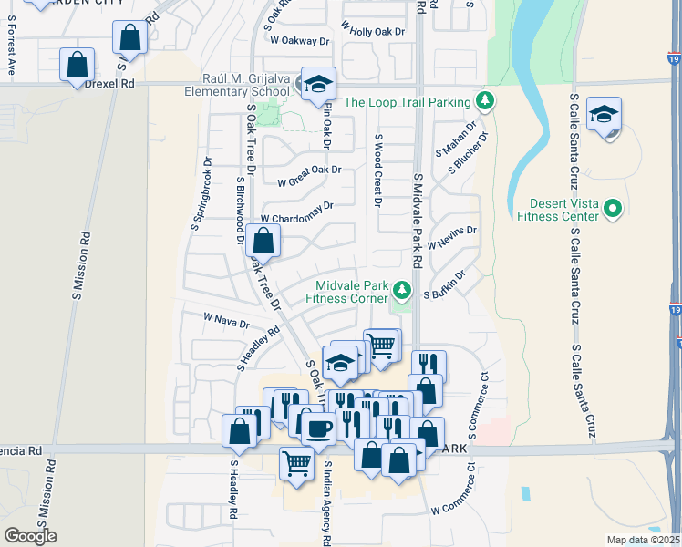 map of restaurants, bars, coffee shops, grocery stores, and more near 1727 West Rue Du Fleuve in Tucson
