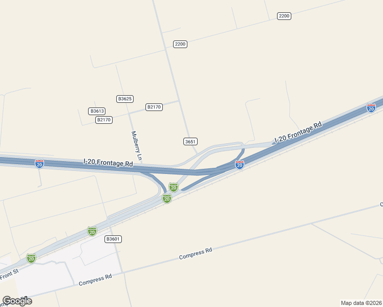 map of restaurants, bars, coffee shops, grocery stores, and more near County Road 3651 in Stanton