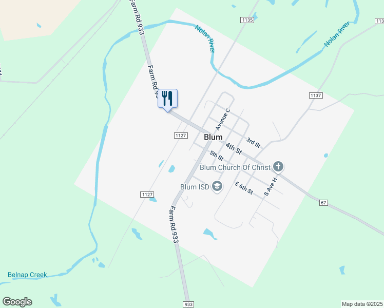 map of restaurants, bars, coffee shops, grocery stores, and more near 202 Avenue B in Blum