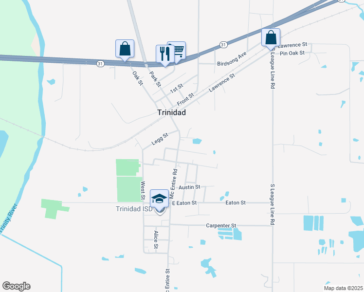 map of restaurants, bars, coffee shops, grocery stores, and more near 405 Mc Entire Road in Trinidad