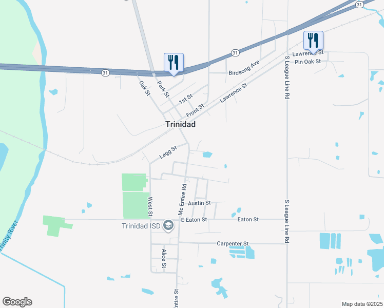 map of restaurants, bars, coffee shops, grocery stores, and more near 405 Mc Entire Road in Trinidad