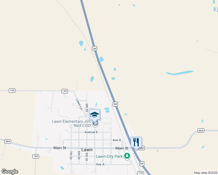map of restaurants, bars, coffee shops, grocery stores, and more near 6217 U.S. 84 in Lawn