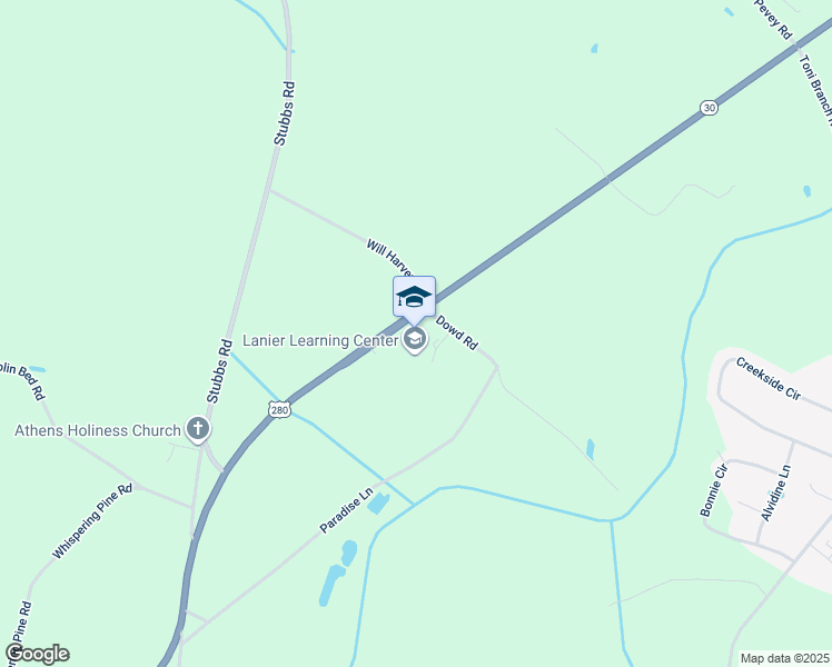 map of restaurants, bars, coffee shops, grocery stores, and more near 6024 U.S. 280 in Pembroke
