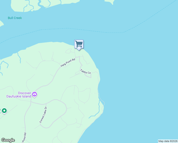 map of restaurants, bars, coffee shops, grocery stores, and more near 31 Tabby Circle in Daufuskie Island