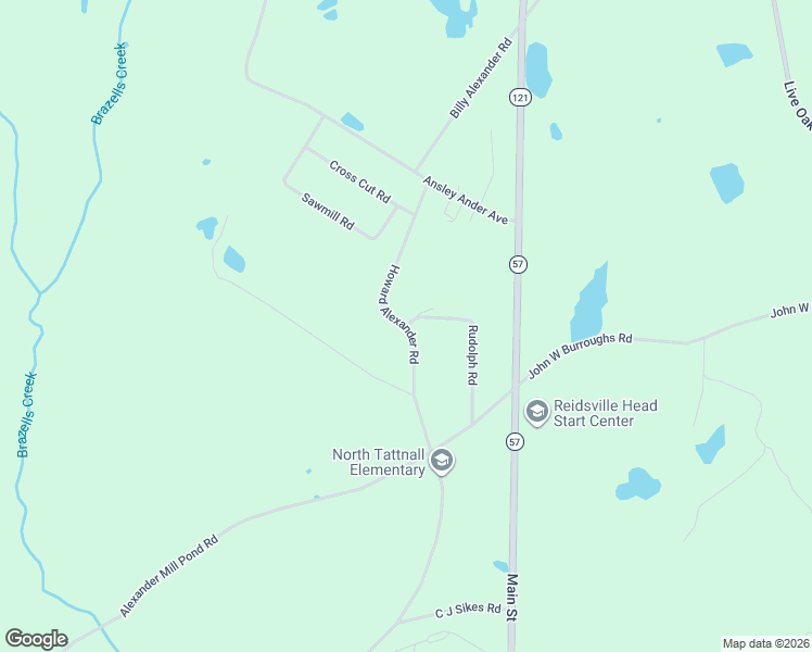 map of restaurants, bars, coffee shops, grocery stores, and more near Howard Alexander Road in Tattnall County