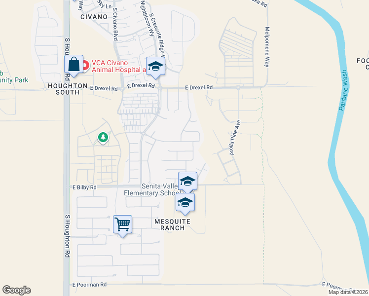 map of restaurants, bars, coffee shops, grocery stores, and more near 10755 East Orchid Cactus Lane in Tucson