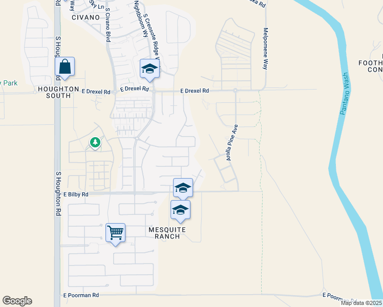 map of restaurants, bars, coffee shops, grocery stores, and more near 5955 South Moon Desert Drive in Tucson