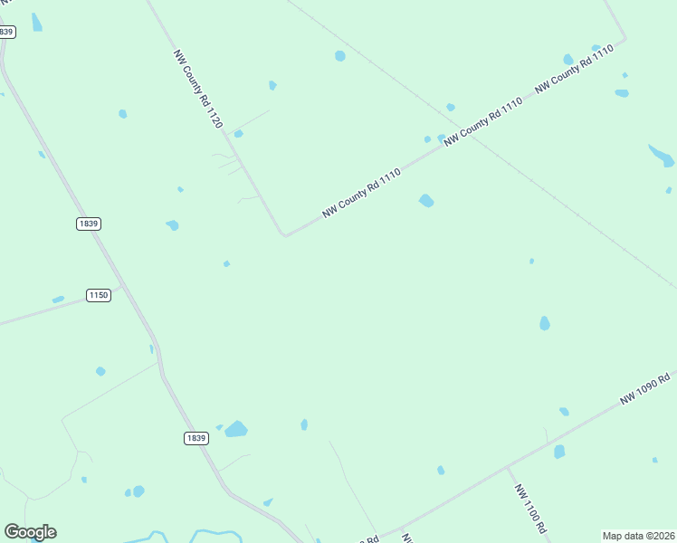 map of restaurants, bars, coffee shops, grocery stores, and more near Northwest County Road 1110 in Corsicana
