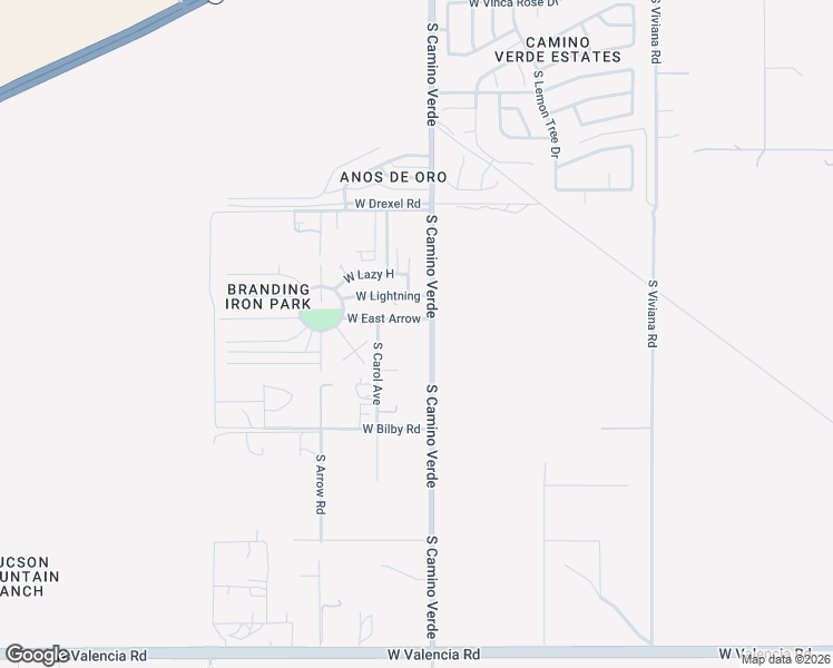 map of restaurants, bars, coffee shops, grocery stores, and more near 5950 South Camino Verde in Tucson