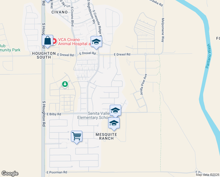 map of restaurants, bars, coffee shops, grocery stores, and more near 10755 East Orchid Cactus Lane in Tucson
