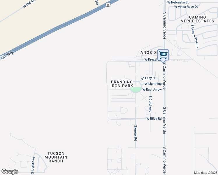 map of restaurants, bars, coffee shops, grocery stores, and more near 6952 West Rocking Chair in Tucson