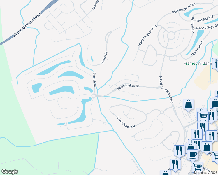 map of restaurants, bars, coffee shops, grocery stores, and more near 3 Regal Court in Pooler